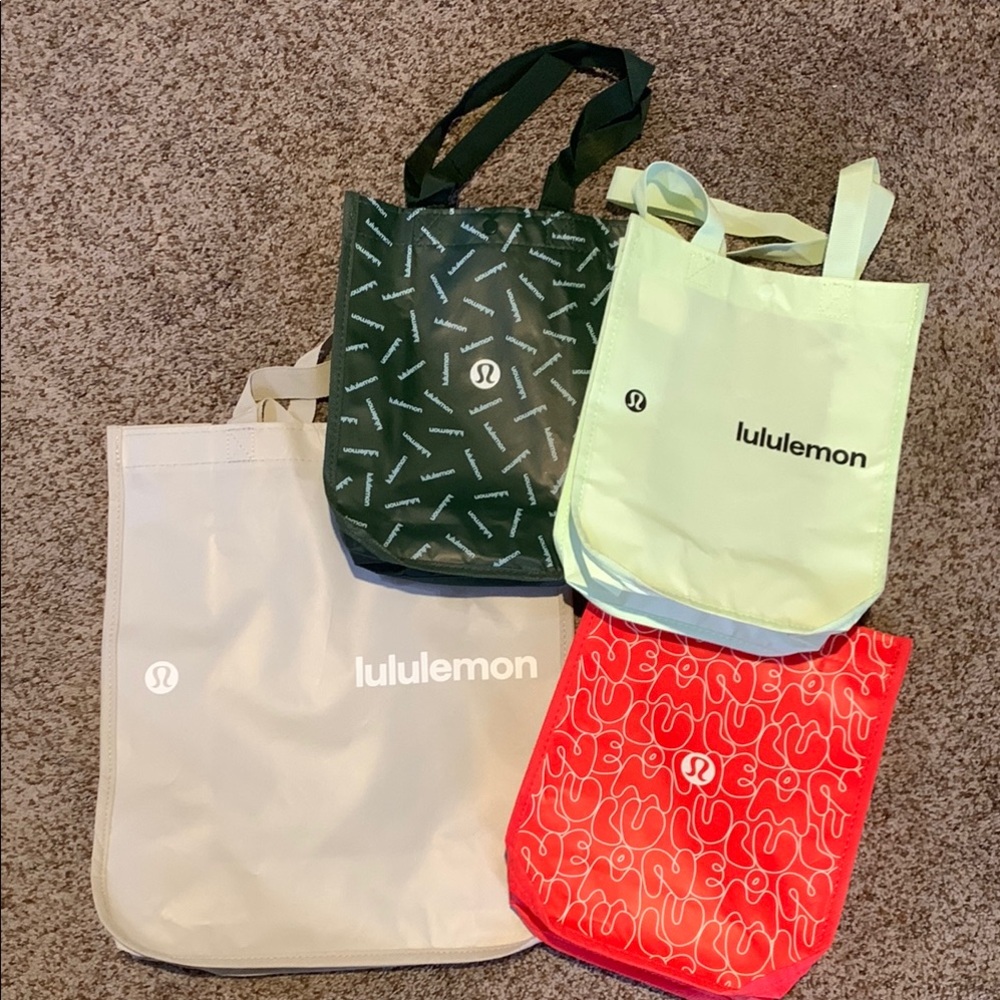 lululemon athletica Women's Tote Bag Set - Green, light grey , Red